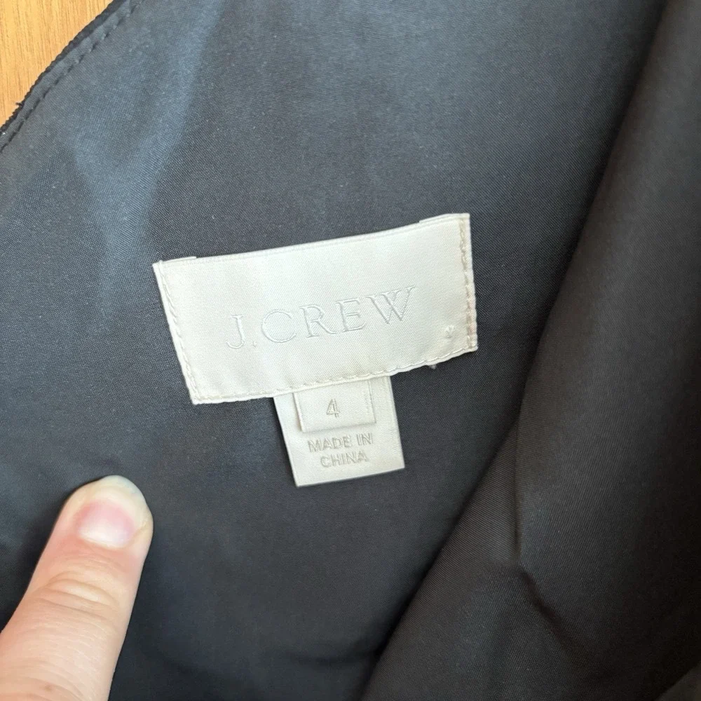 J‎ CREW SHORT DRESS SILK CHIFFON FORMAL 4 KYLIE ONE SHOULDER Black #41825